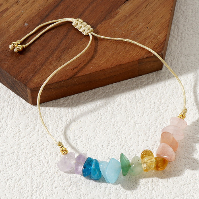 Cross-Border Trendy Woven Colorful Stone Bracelet Niche Fashion Unique TOHO Beads Natural Stone Crystal Bracelet