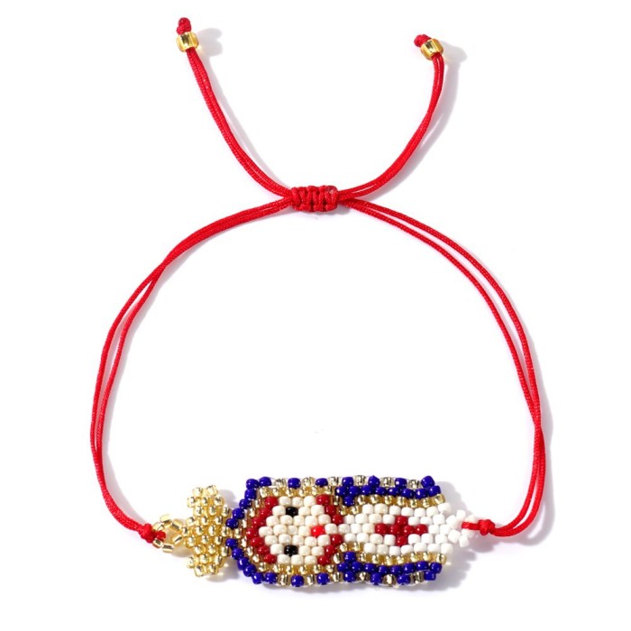 2025 Zodiac Year Lucky Red String Bracelet Stackable DIY Handmade Woven Beaded Bracelet Eye Bead Couple Bracelet