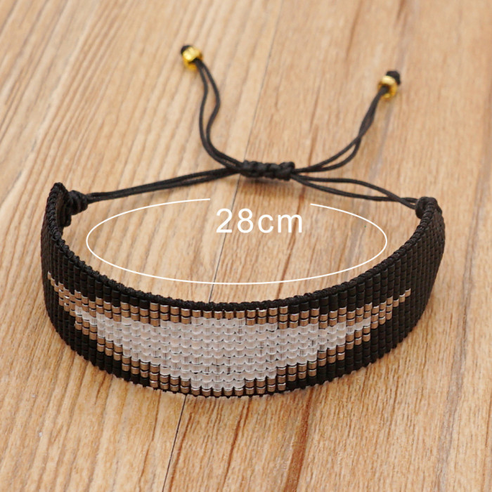 New Colorful Heart Miyuki Bracelet Bohemian Style Personality Multiple Geometric Rhombus Patterns Handmade Weaving