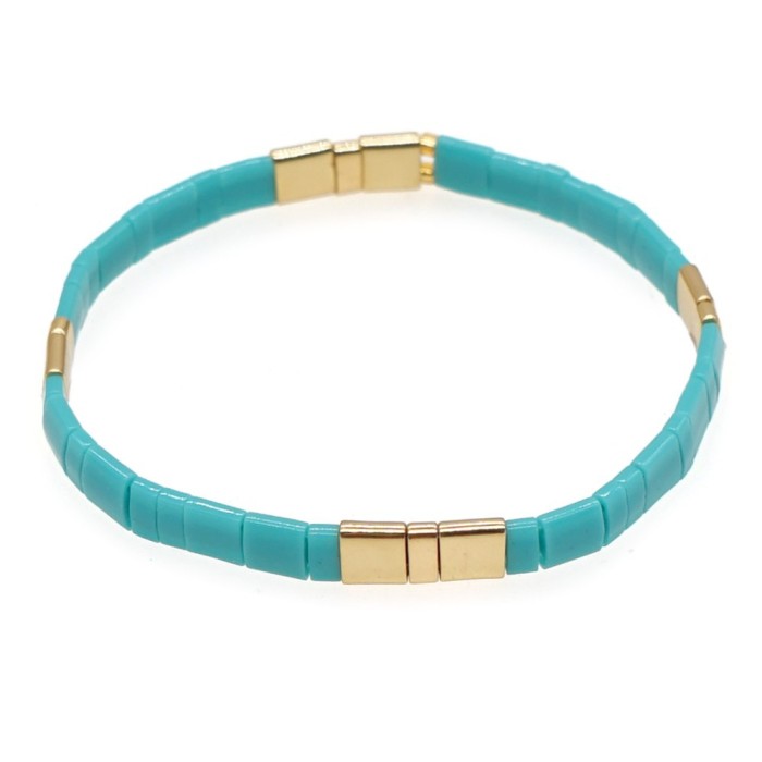 Original Design Jewelry Tila Beads Handmade Woven Bracelet for Men and Women Couples Layered Beaded Elastic Cord Brac...