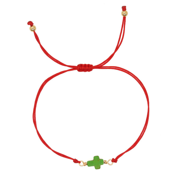 Handmade Woven Red Rope Cross Bracelet for Women, Adjustable Drawstring, Unique Design, Couple or Best Friend Bracele...