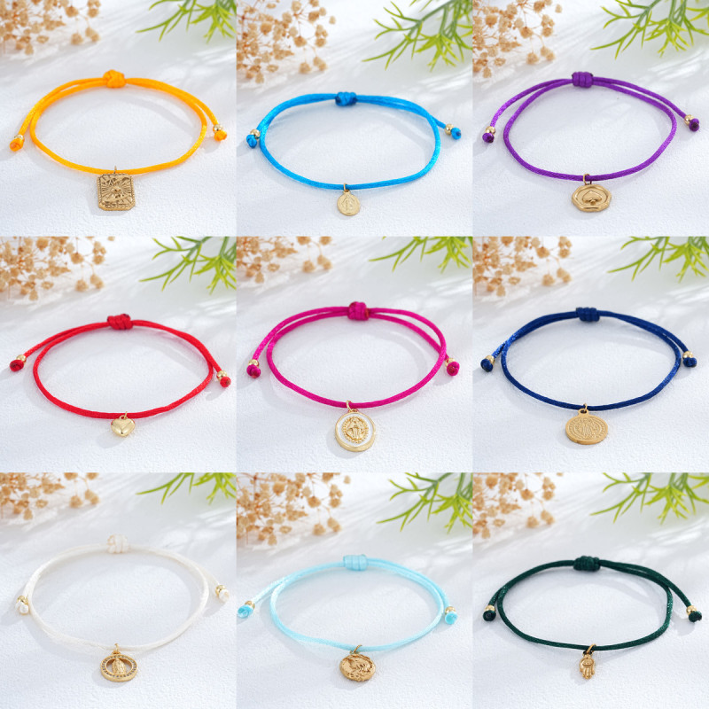 Minimalist Woven Red Rope Bracelet Trendy Heart Pendant Multiple Styles Adjustable Bracelet Niche Fresh Bracelet for Women