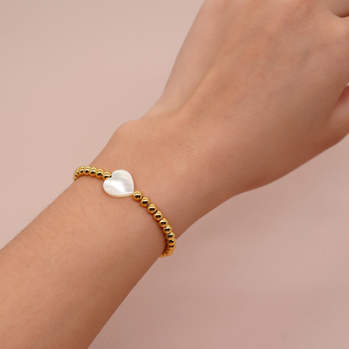 Cross-Border Hot-Selling Original Niche Beaded Bracelet Ins Style Hand-Woven Fashion Heart Cross Bracelet for Women