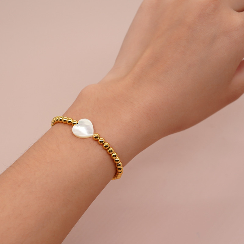 Cross-Border Hot-Selling Original Niche Beaded Bracelet Ins Style Hand-Woven Fashion Heart Cross Bracelet for Women