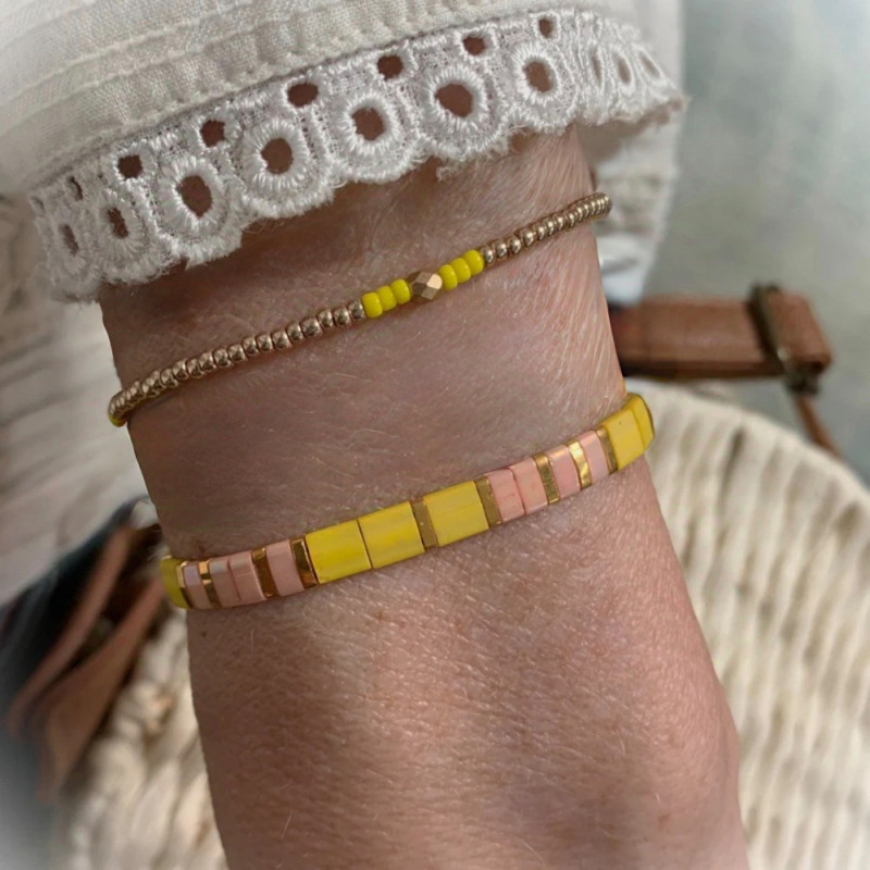 2025 Vacation Style Bracelet for Women Summer Niche High-end Feel Best Friend Style Woven Beaded Bracelet Light Luxury Ins Trend Jewelry