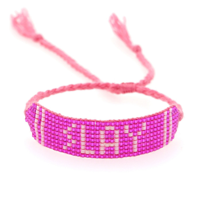 INS Cross-Border Hot Selling Miyuki Bohemian Style Handmade Woven LOVE Letter MOM Bracelet