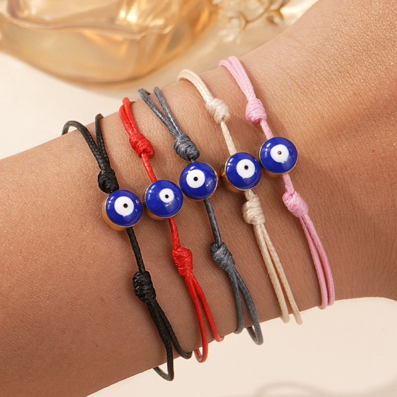 European and American New Style Red Rope Black Rope Bracelet for Women Eye Woven Hand Jewelry Turkish Evil Eye Bracelet Accessories