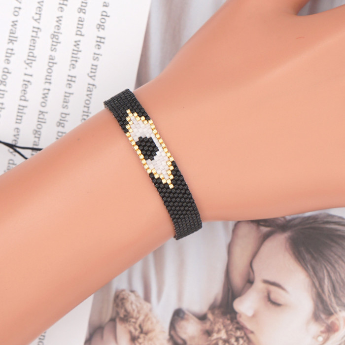 New Personalized Halloween Series Miyuki Bracelet Set Handmade Woven Evil Eye Ethnic Style Bracelet for Women