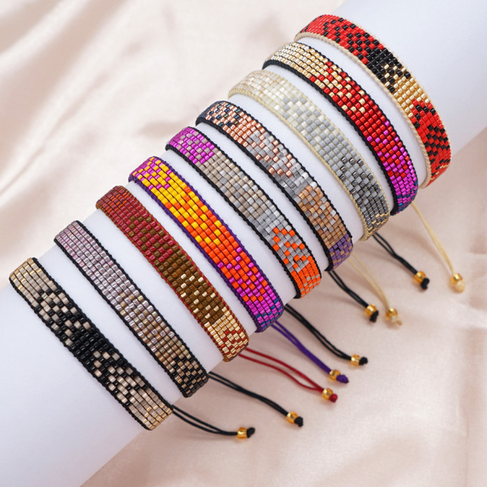 New Colorful Heart Miyuki Bracelet Bohemian Style Personalized Multiple Heart Patterns Handwoven Bracelet