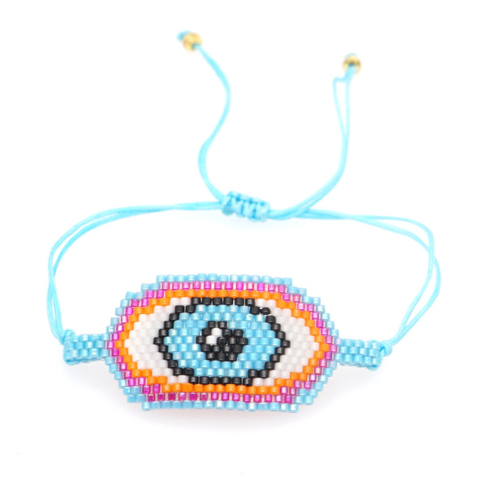 New Fashion Evil Eye Miyuki Bracelet Handmade Woven Turkish Eye Beaded Bracelet for Women Ethnic Style