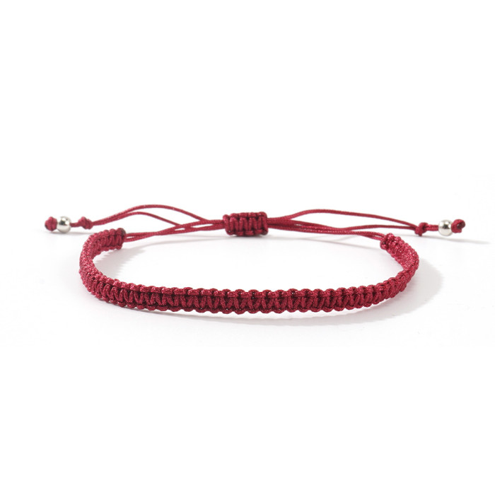 Hot-Selling Solid Color Hand-Woven Bracelet Fashionable Versatile Adjustable Bracelet for Men and Women Gift Choice W...