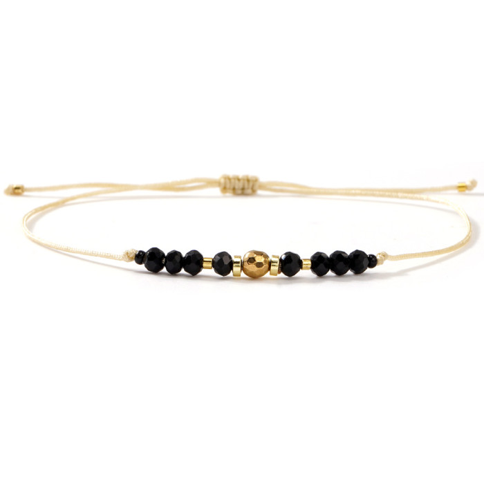 Cross-Border Hot Selling Natural Stone Beaded Bracelet Handmade Adjustable Bracelet Niche Design Couple Jewelry Wholesale