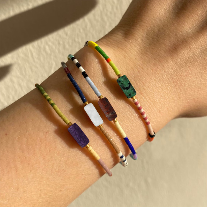 Miyuki Small Bracelet Simple Bohemian Style Colorful Friendship Bracelet Natural Stone Beads Hot Item