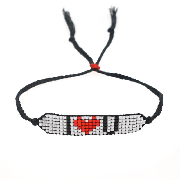 New INSmiyuki Bracelet Fashionable Personality Handmade Woven Stone Symmetrical Pattern Bohemian Style Bracelet