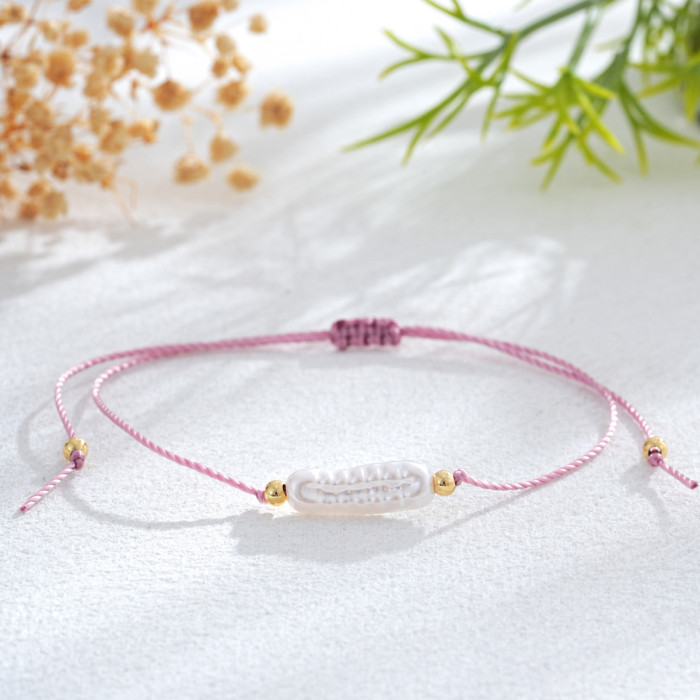 Blue Line Woven Long Pipa Imitation Pearl Bracelet White Bead Decoration Whitening Style Niche Design Sense Hand Jewelry