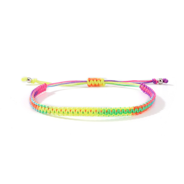 Hot-Selling Solid Color Hand-Woven Bracelet Fashionable Versatile Adjustable Bracelet for Men and Women Gift Choice W...