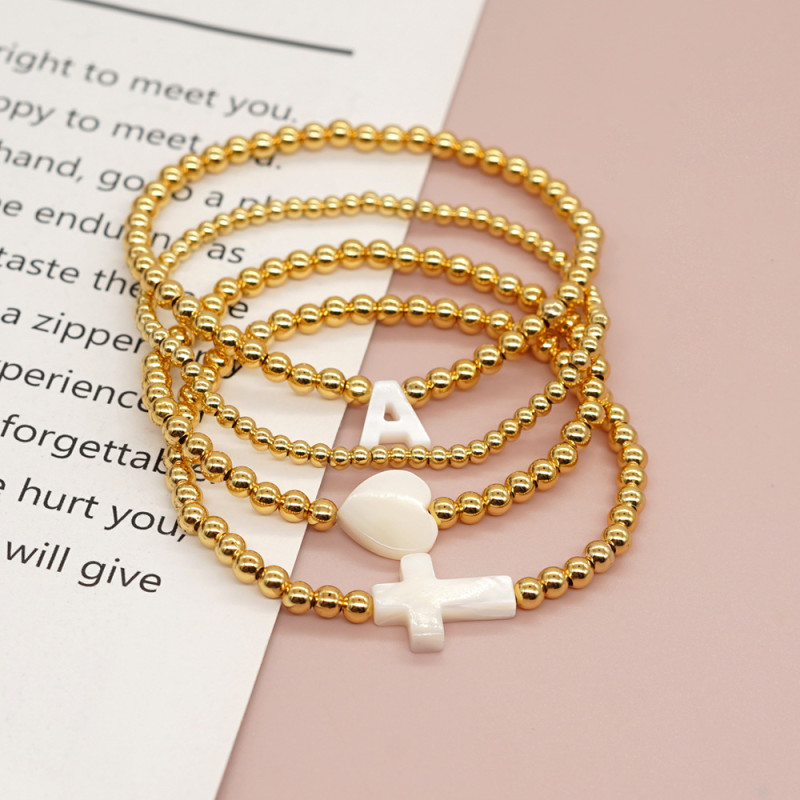 Cross-Border Hot-Selling Original Niche Beaded Bracelet Ins Style Hand-Woven Fashion Heart Cross Bracelet for Women