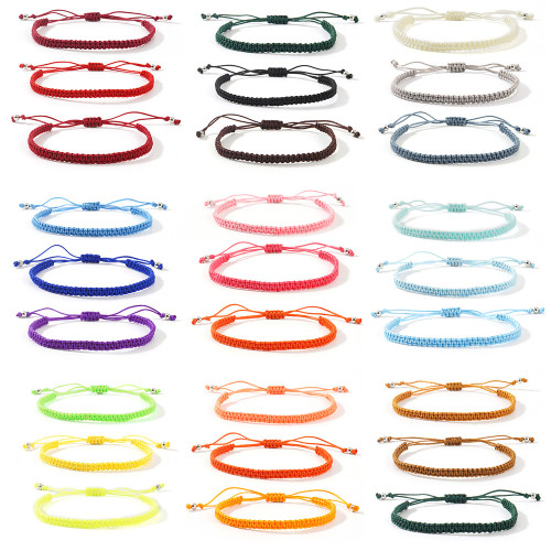 Dopamine Style Nylon Rope Bracelet Three-Piece Set Summer Fresh Multi-Color Optional Woven Jewelry Couple Gift
