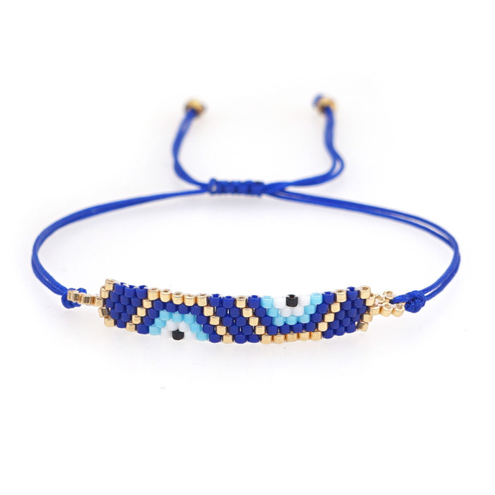Cross-Border New Fashion Simple Personality Rhombus Miyuki Antique Beads Rainbow Fresh Sweet Handmade Woven Bracelet