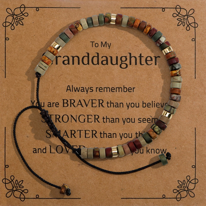 European and American Cross-Border Semi-Precious Stone Woven Bracelet Adjustable Handmade Natural Stone Bracelet for Men and Women Beaded Bracelet