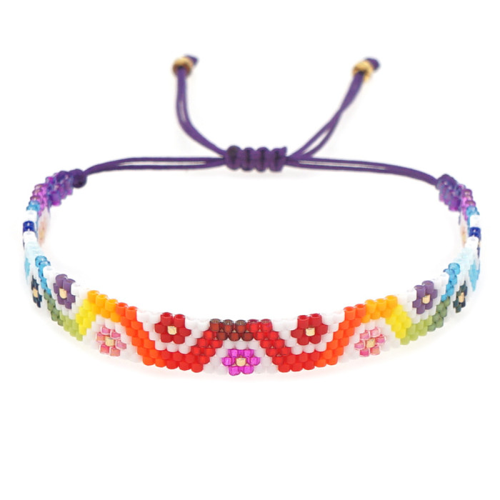 INS New Triangle Miyuki Bracelet Adjustable Bohemian Style Fashion Heart Woven Bracelet