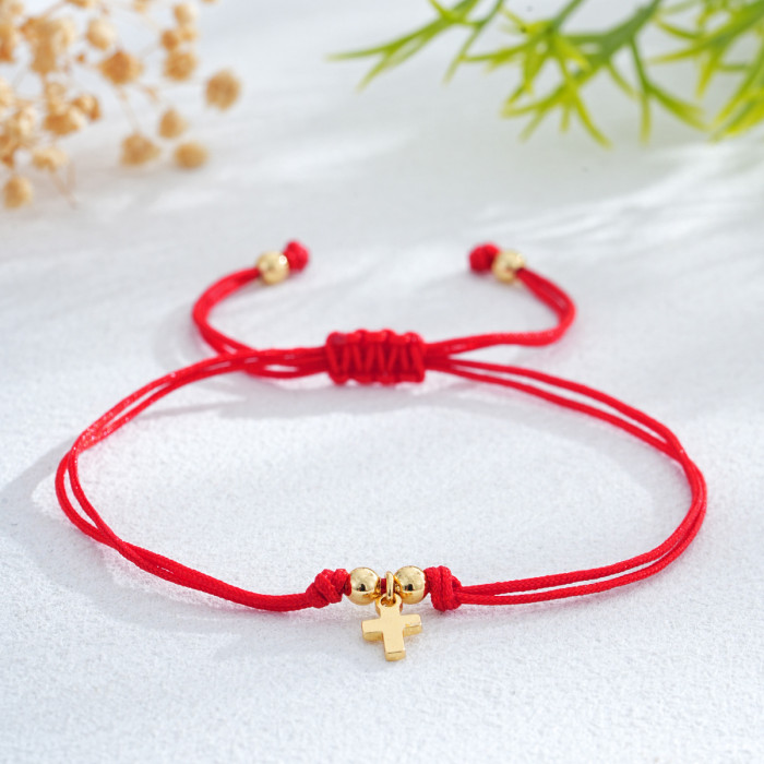 New Style Cross Simple Hand-woven Adjustable Bracelet for Men and Women Niche Bracelet Jewelry Wholesale