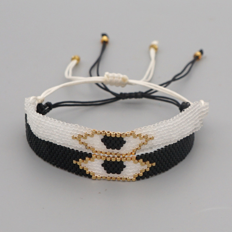 New Personalized Halloween Series Miyuki Bracelet Set Handmade Woven Evil Eye Ethnic Style Bracelet for Women