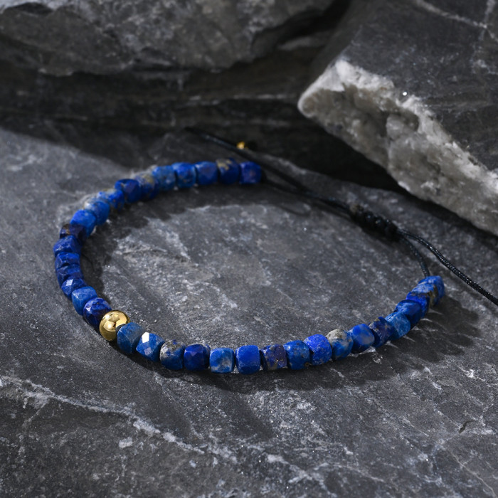 European and American Cross-Border Hot-Selling New Bohemian Style Hand-Woven Natural Stone Bead Bracelet Vintage Casual Versatile
