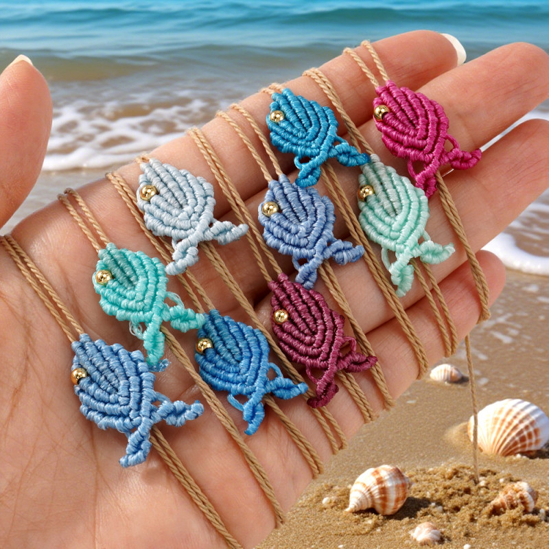 Handmade Woven Fish Bracelet for Women Ethnic Style Colorful Rope Adjustable Ins Niche Best Friend Jewelry