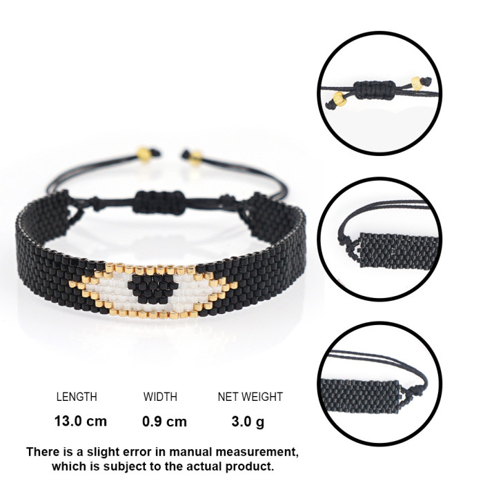 New Personalized Halloween Series Miyuki Bracelet Set Handmade Woven Evil Eye Ethnic Style Bracelet for Women