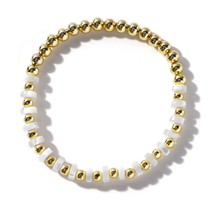 Shell Cross Jewelry Gold Bead Weaving Light Luxury High-End Feel Hand Jewelry Hot-Selling Set Layered Bracelet for Women