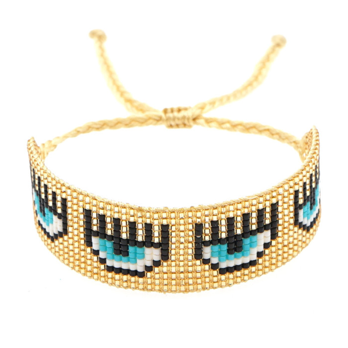 2025 Personality Geometric Miyuki Bracelet New Bohemian Style Turkish Eye Pattern Beaded Bracelet