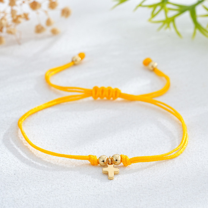 New Style Cross Simple Hand-woven Adjustable Bracelet for Men and Women Niche Bracelet Jewelry Wholesale