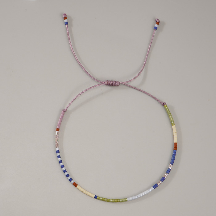 Miyuki Small Bracelet Simple Bohemian Style Colorful Friendship Bracelet Natural Stone Beaded Popular Bracelet