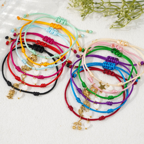 Minimalist Red Rope Bracelet for Women with Small Gold Heart Pendant Handmade Woven Bracelet Zodiac Year Lucky Charm Daily Accessory for Best Friends