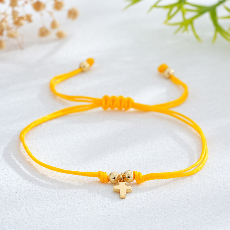 Cross-border European and American New Style Cross Simple Hand-woven Adjustable Bracelet for Men and Women Niche Bracelet Jewelry Wholesale