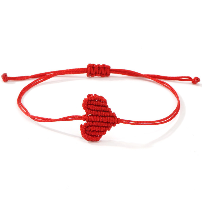 Handmade Woven Heart Bracelet Wholesale Colorful Best Friend Couple Bracelet Jewelry in Stock Direct Supply