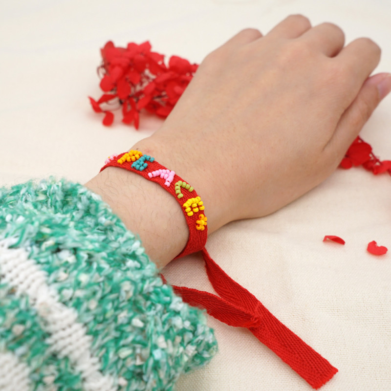 2025 European and American Cross-Style Hand-Woven Virgin Mary Beaded Colorful Ribbon Bracelet for Women Creative Fashion Tassel