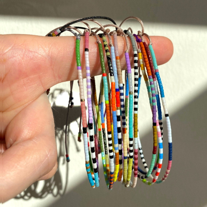 Miyuki Small Bracelet Simple Bohemian Style Colorful Friendship Bracelet Natural Stone Beaded Popular Bracelet