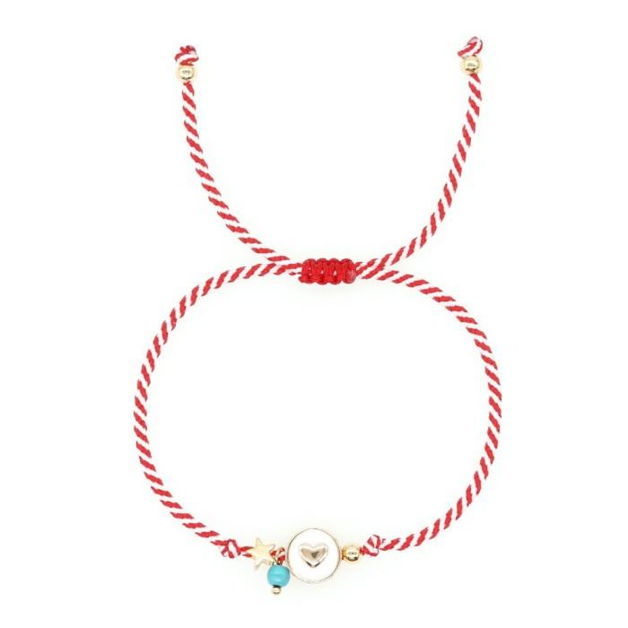 2025 Zodiac Year Lucky Red String Bracelet Stackable DIY Handmade Woven Beaded Bracelet Eye Bead Couple Bracelet