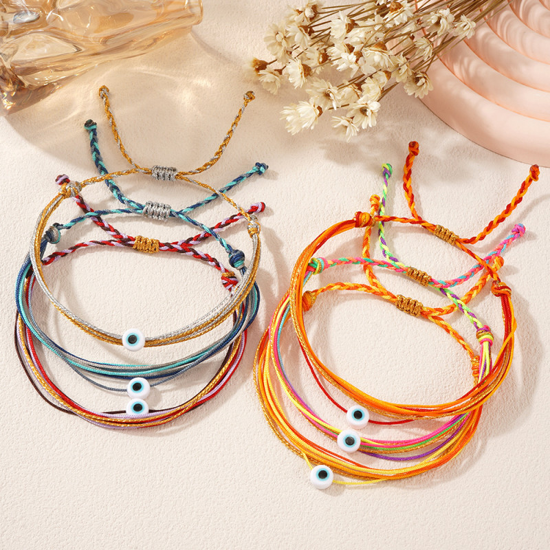 Bohemian Style Handmade Woven Bracelet Summer Casual Eye Accessory Couple Gift Popular Bracelet