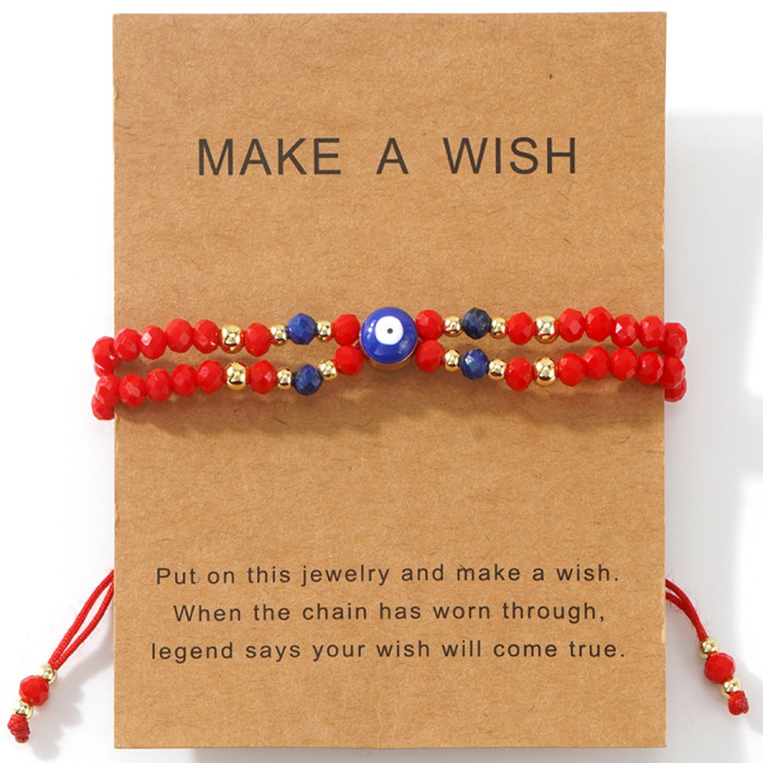 Hand-woven Crystal Gemstone Red String Bracelet Evil Eye Accessory Exquisite Trendy Unisex High-end Feel