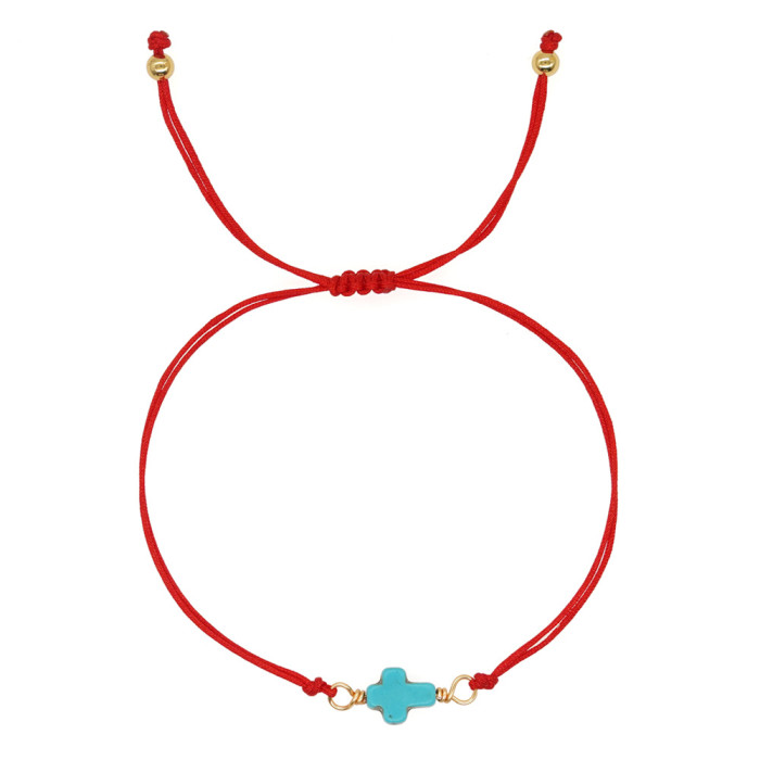 Handmade Woven Red Rope Cross Bracelet for Women, Adjustable Drawstring, Unique Design, Couple or Best Friend Bracele...
