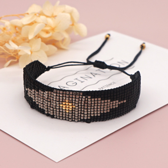 New Colorful Heart Miyuki Bracelet Bohemian Style Personality Multiple Geometric Rhombus Patterns Handmade Weaving