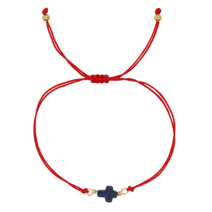 Handmade Woven Red Rope Cross Bracelet for Women, Adjustable Drawstring, Unique Design, Couple or Best Friend Bracele...