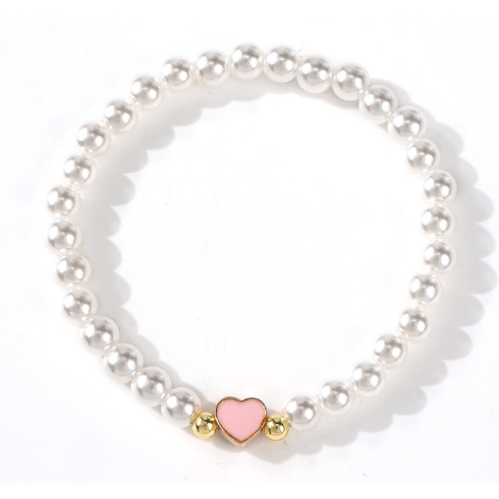 Fashion Simple Copper Bead Pearl Woven Bracelet Beaded Women's Bracelet Light Luxury High-end Internet Celebrity Stan...