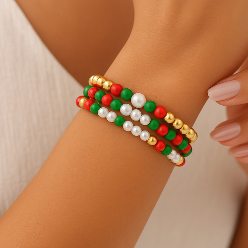 European and American Bohemian Handmade Woven Green Multi-layer Beaded Bracelet (Special for St. Patrick's Day)