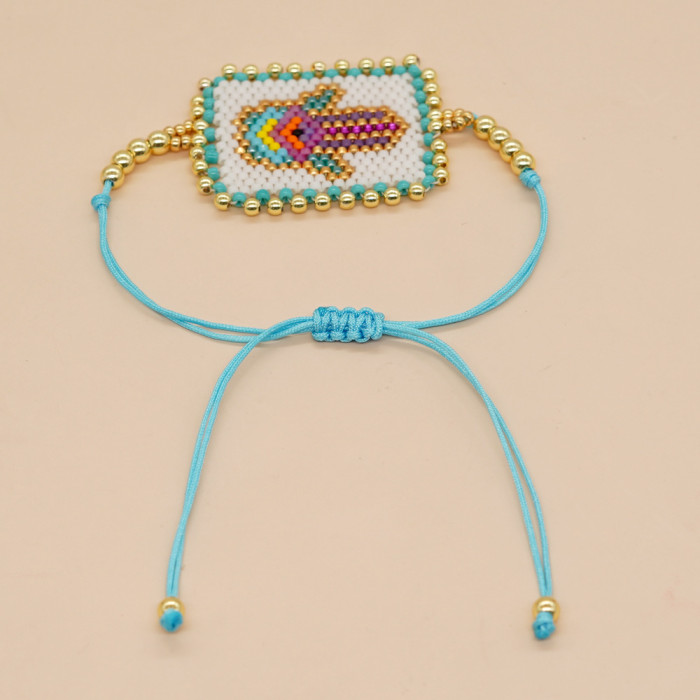 Bohemian Style New Square Demon Eye Miyuki Bracelet for Women Adjustable Handmade Woven Eye