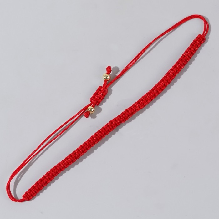2025 Zodiac Year Lucky Red String Bracelet Stackable DIY Handmade Woven Beaded Bracelet Eye Bead Couple Bracelet