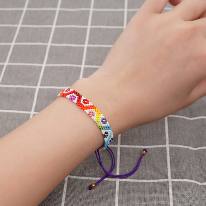 INS New Triangle Miyuki Bracelet Adjustable Bohemian Style Fashion Heart Woven Bracelet